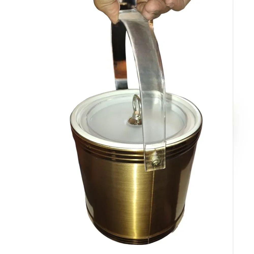 Vintage Gold Wrapped Ice Bucket Barware Made in USA
